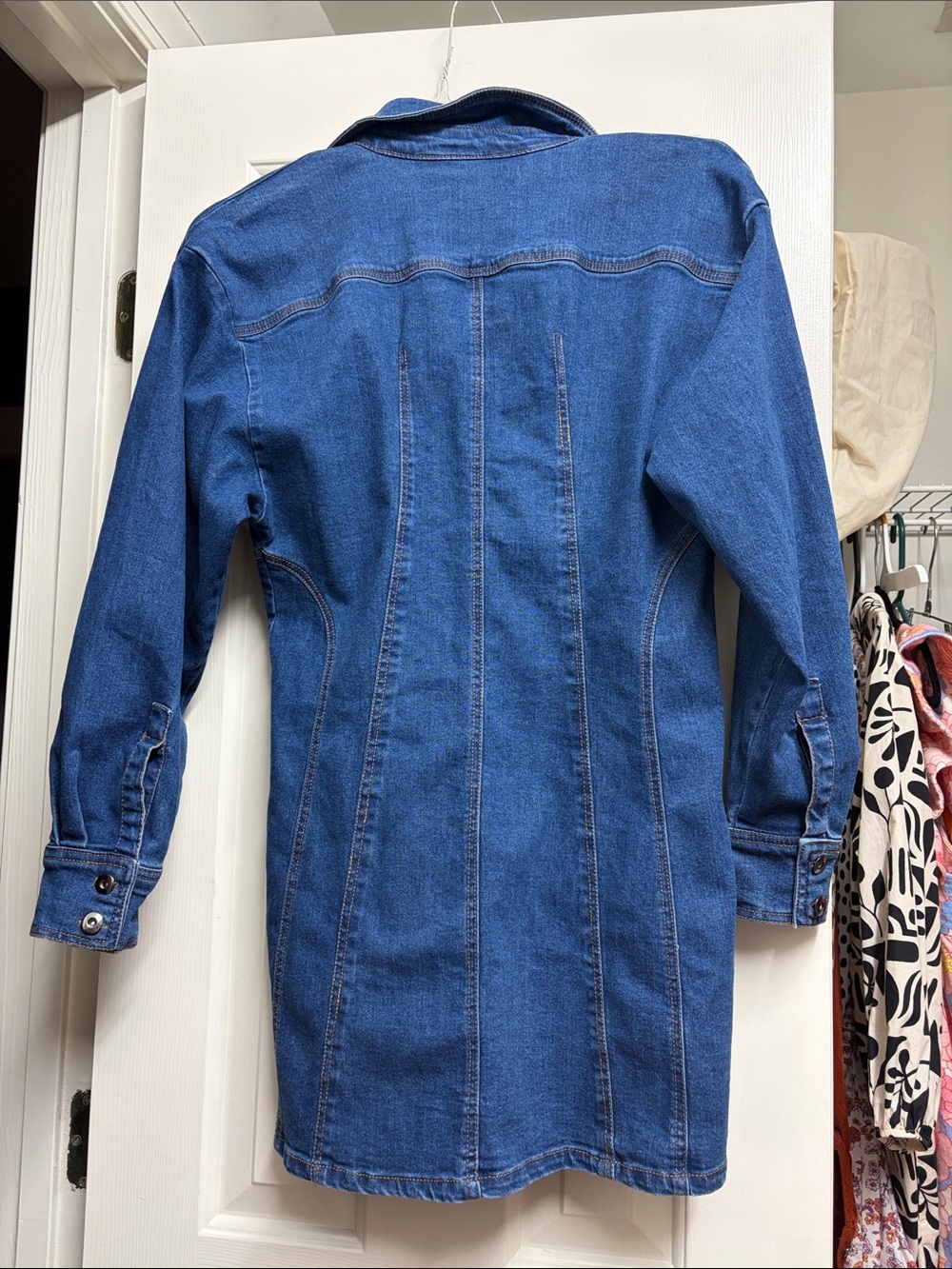 Free People Denim Mini Dress in Medium Blue - Picture 4 of 4